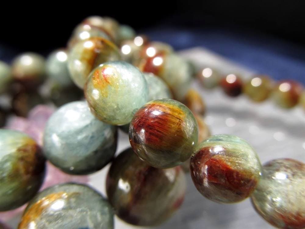 バイカラー カイヤナイト 藍晶石 ブレスレット グリーン