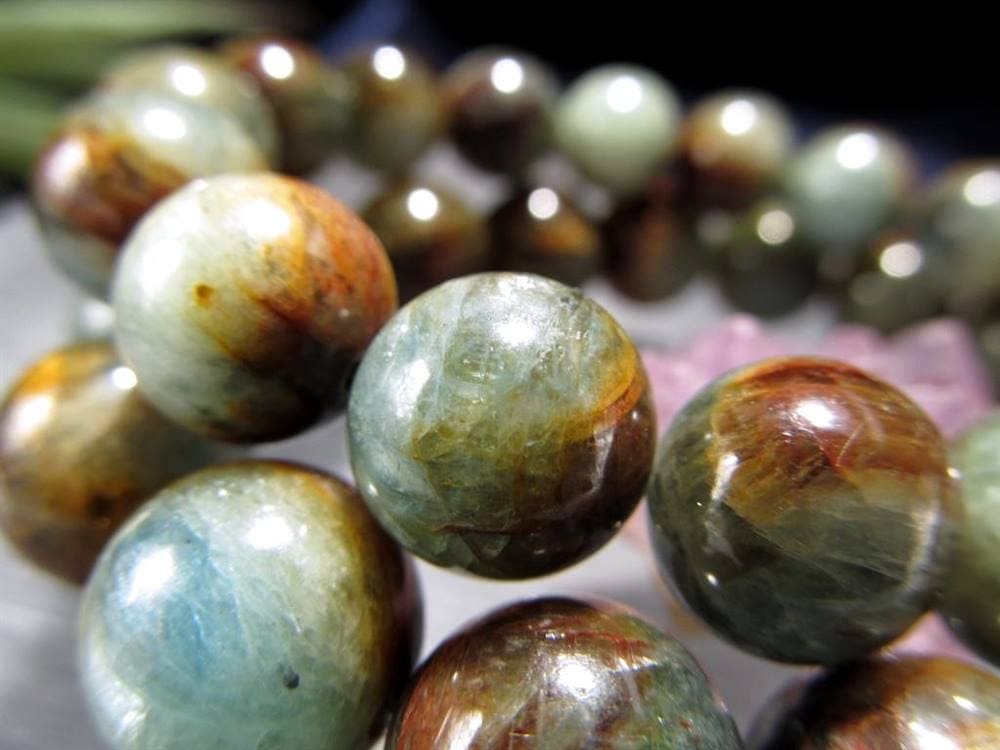 バイカラー カイヤナイト 藍晶石 ブレスレット グリーン