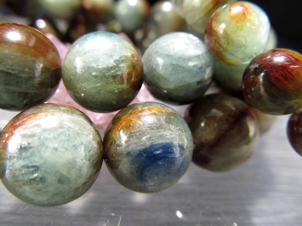 バイカラー カイヤナイト 藍晶石 ブレスレット グリーン