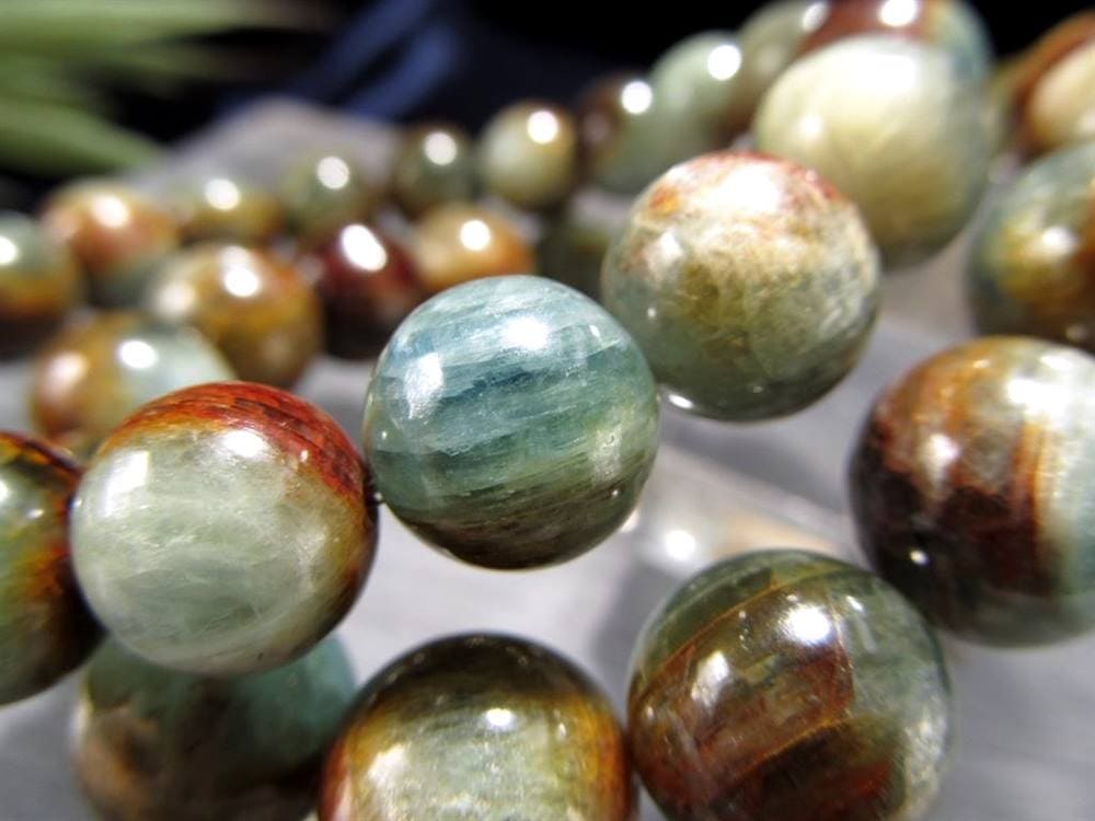 バイカラー カイヤナイト 藍晶石 ブレスレット グリーン