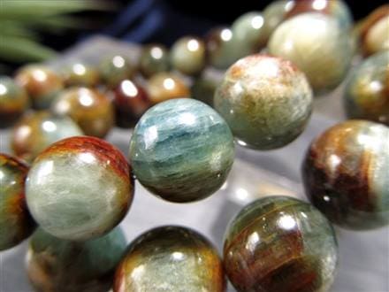 バイカラー カイヤナイト 藍晶石 ブレスレット グリーン