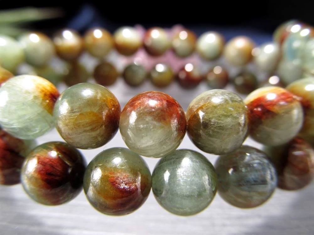 バイカラー カイヤナイト 藍晶石 ブレスレット グリーン