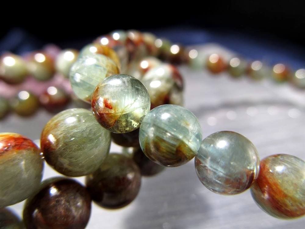 バイカラー カイヤナイト 藍晶石 ブレスレット グリーン