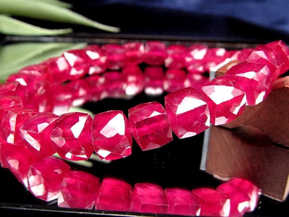 ルビー ブレスレット ボタンカット 紅玉 ミャンマー産