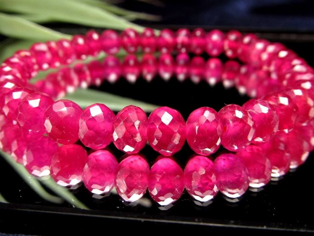 ルビー ブレスレット ボタンカット 紅玉 ミャンマー産