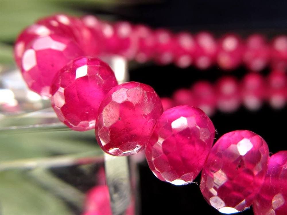 ルビー ブレスレット ボタンカット 紅玉 ミャンマー産