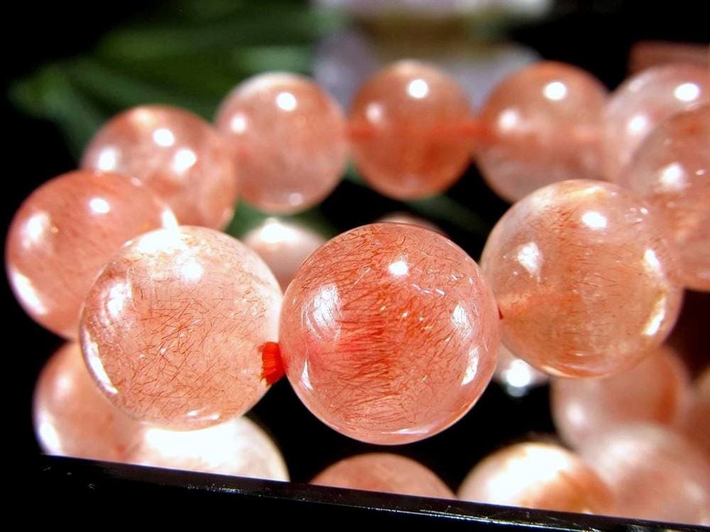 レピドクロサイト ブラックレピドクロサイト ストロベリークォーツ 苺水晶 ブレスレット