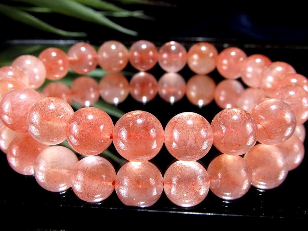 レピドクロサイト ブラックレピドクロサイト ストロベリークォーツ 苺水晶 ブレスレット