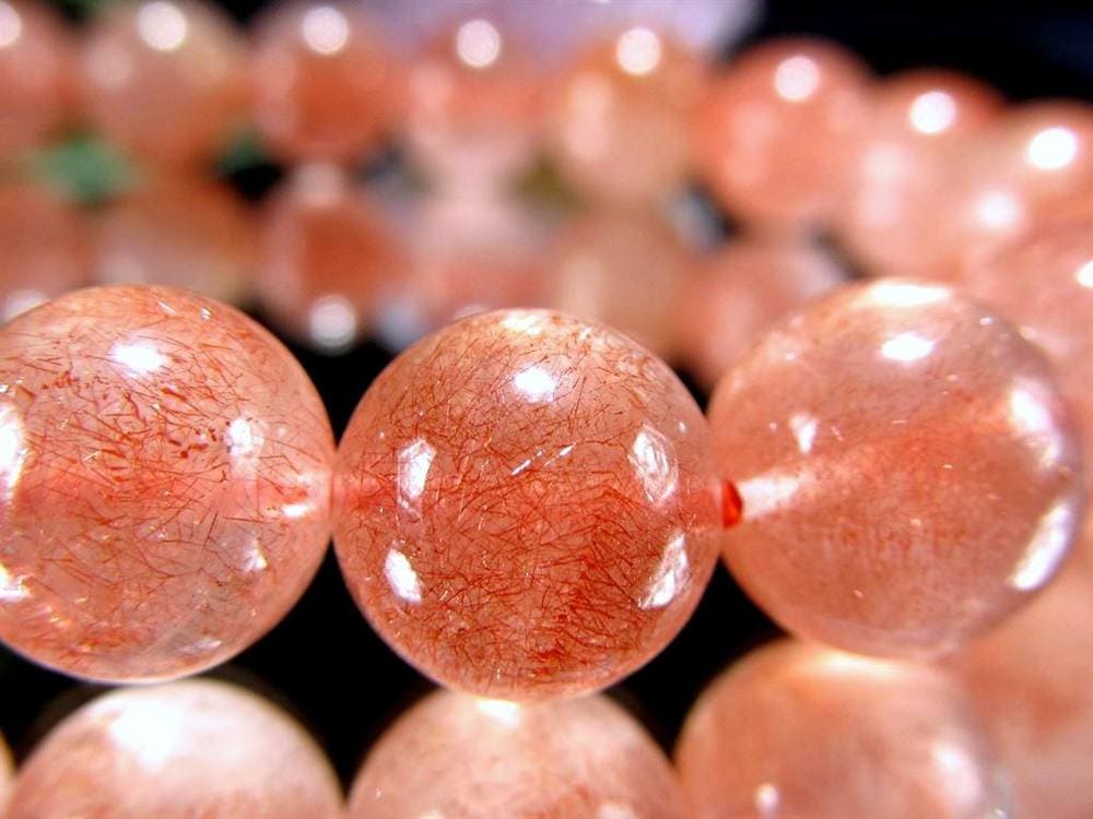 レピドクロサイト ブラックレピドクロサイト ストロベリークォーツ 苺水晶 ブレスレット