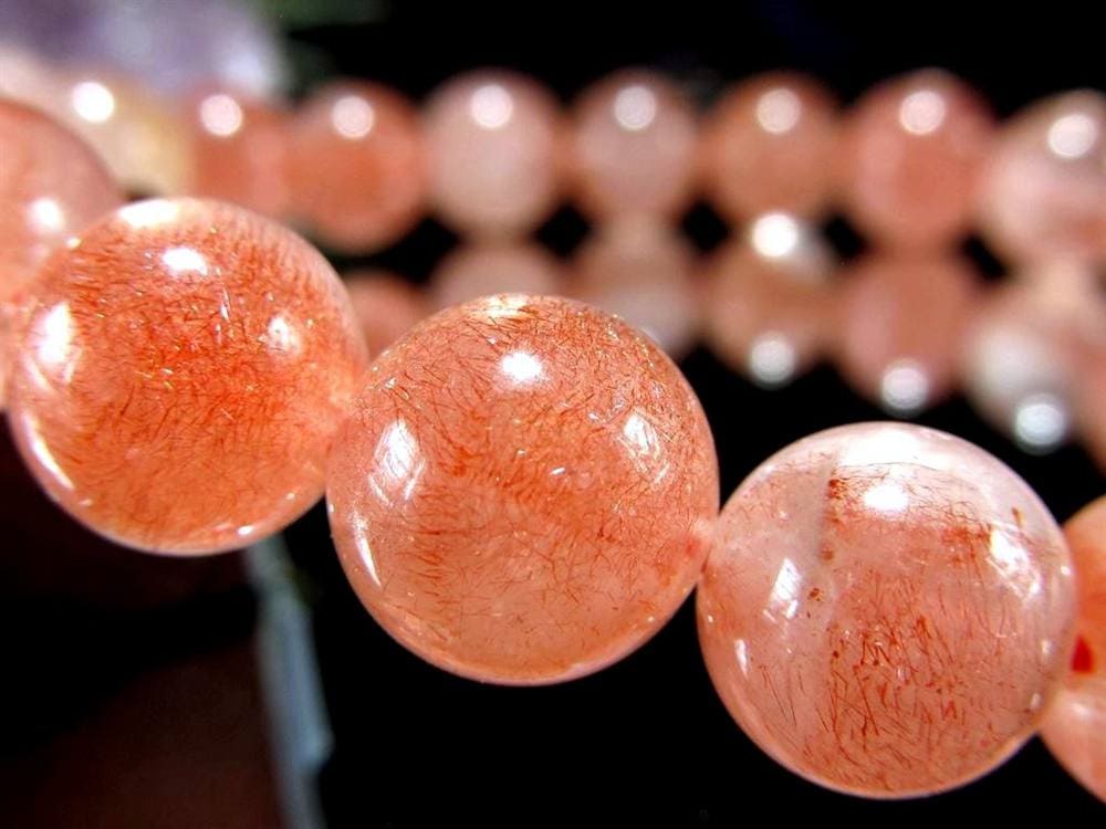 レピドクロサイト ブラックレピドクロサイト ストロベリークォーツ 苺水晶 ブレスレット