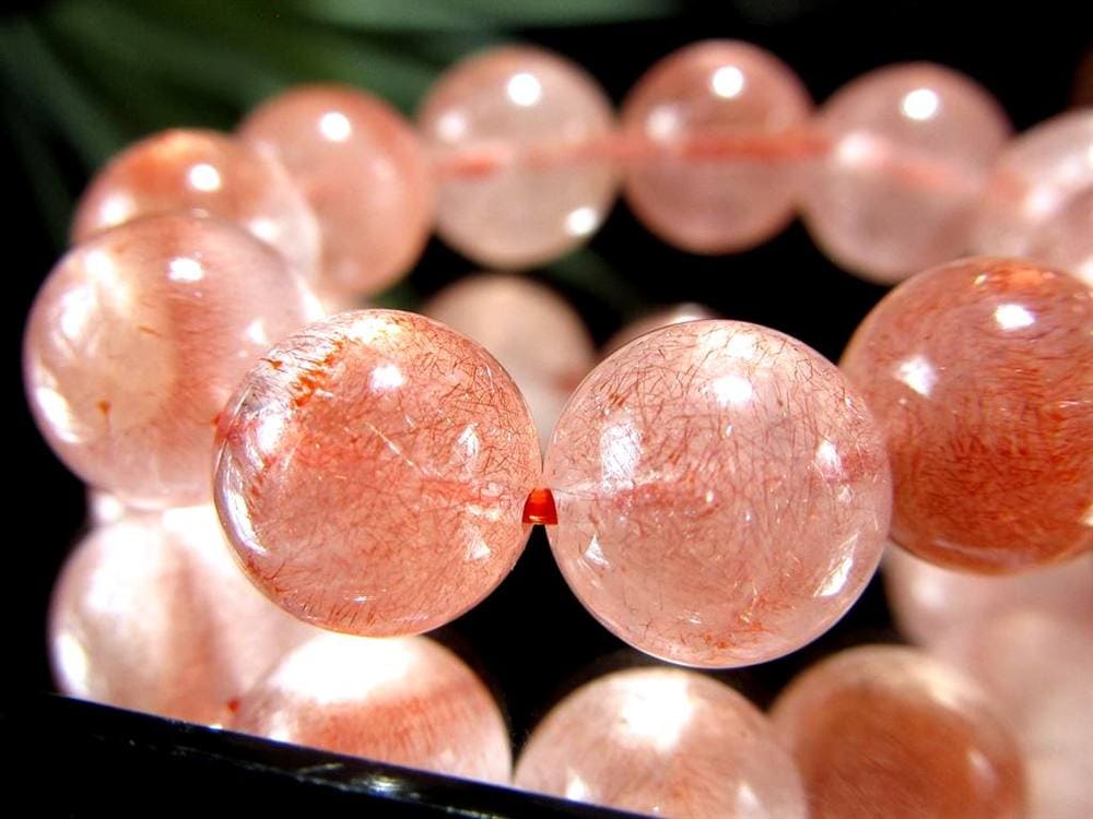 レピドクロサイト ブラックレピドクロサイト ストロベリークォーツ 苺水晶 ブレスレット