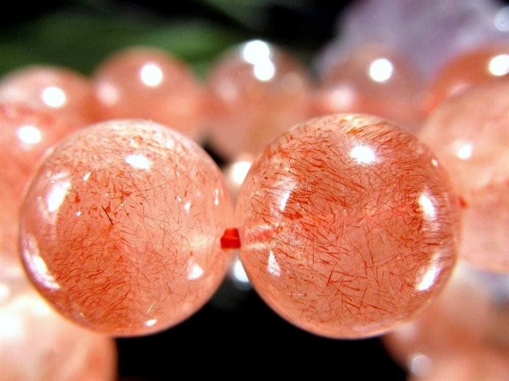 レピドクロサイト ブラックレピドクロサイト ストロベリークォーツ 苺水晶 ブレスレット