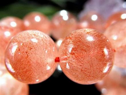 レピドクロサイト ブラックレピドクロサイト ストロベリークォーツ 苺水晶 ブレスレット