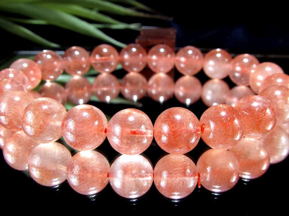 レピドクロサイト ブラックレピドクロサイト ストロベリークォーツ 苺水晶 ブレスレット