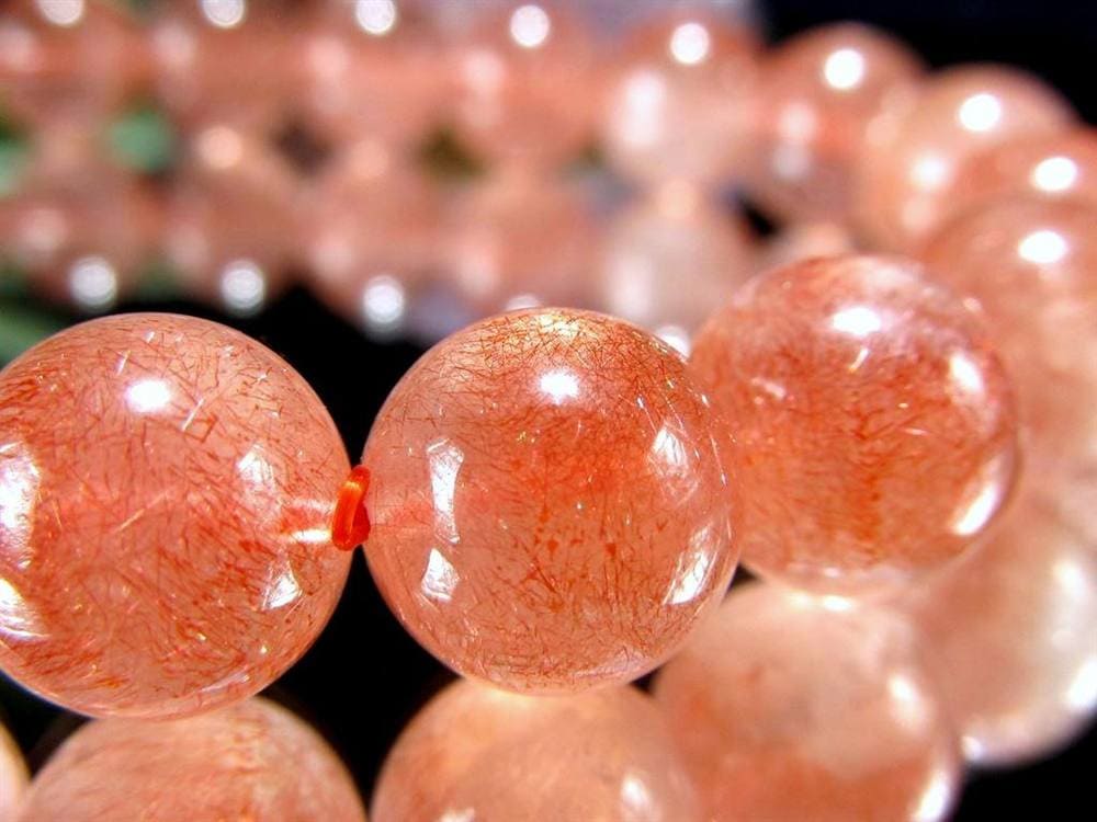 レピドクロサイト ブラックレピドクロサイト ストロベリークォーツ 苺水晶 ブレスレット