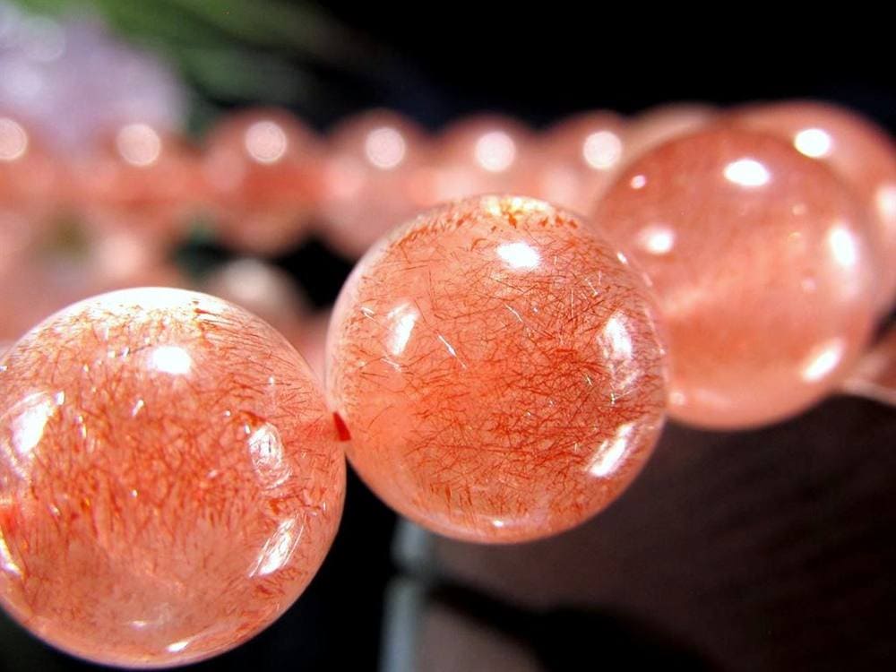 レピドクロサイト ブラックレピドクロサイト ストロベリークォーツ 苺水晶 ブレスレット