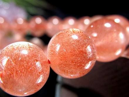 レピドクロサイト ブラックレピドクロサイト ストロベリークォーツ 苺水晶 ブレスレット