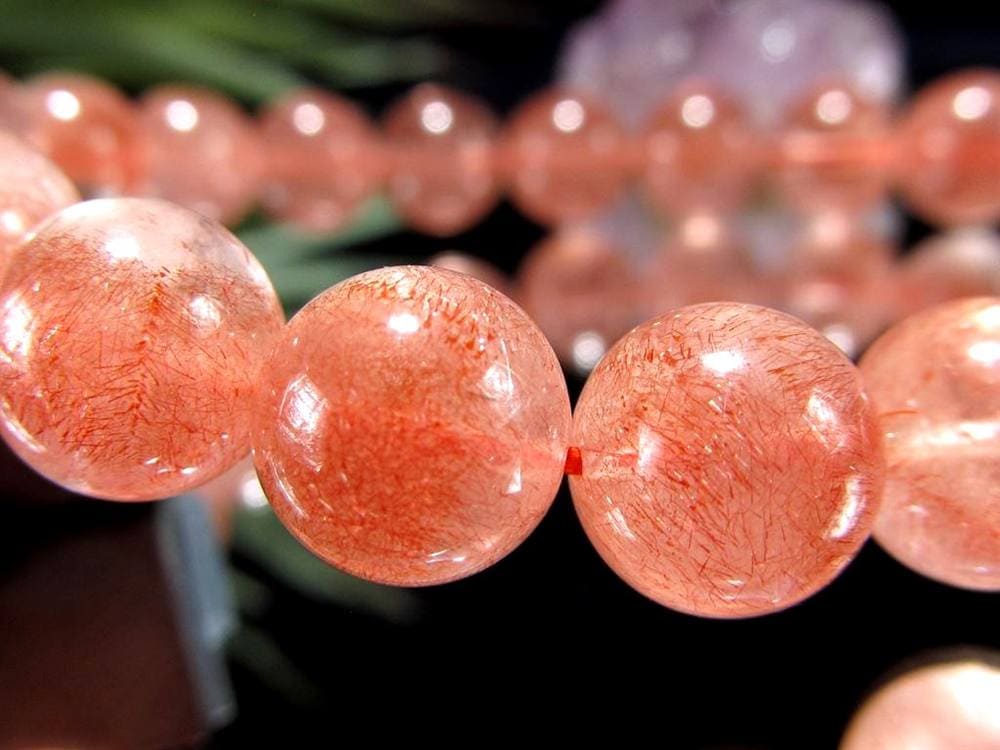 レピドクロサイト ブラックレピドクロサイト ストロベリークォーツ 苺水晶 ブレスレット