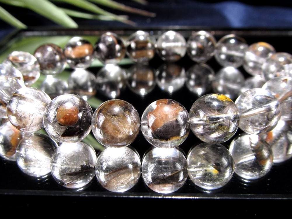 プラチナルチルクォーツ ブレスレット プラチナルチル ルチルレイテッドクォーツ ブルッカイト