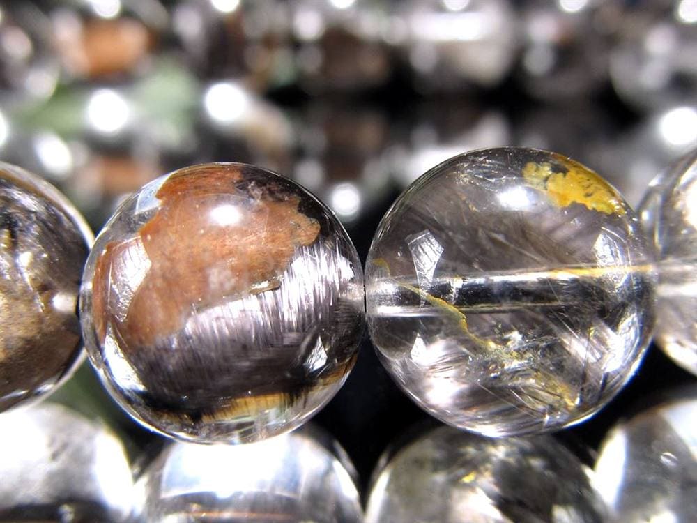 プラチナルチルクォーツ ブレスレット プラチナルチル ルチルレイテッドクォーツ ブルッカイト