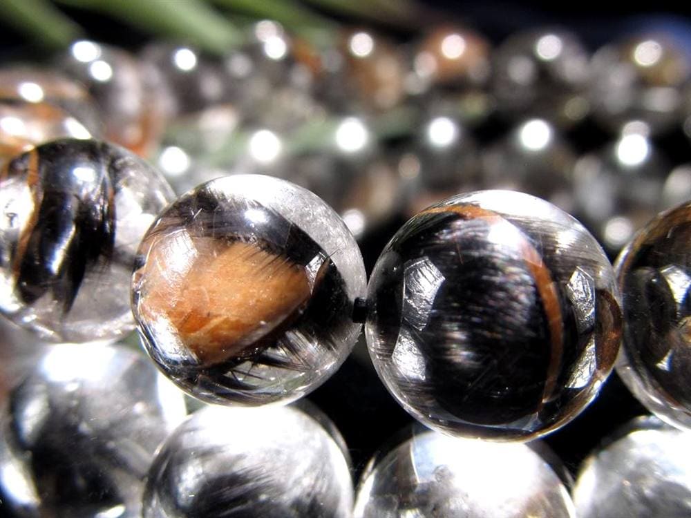 プラチナルチルクォーツ ブレスレット プラチナルチル ルチルレイテッドクォーツ ブルッカイト