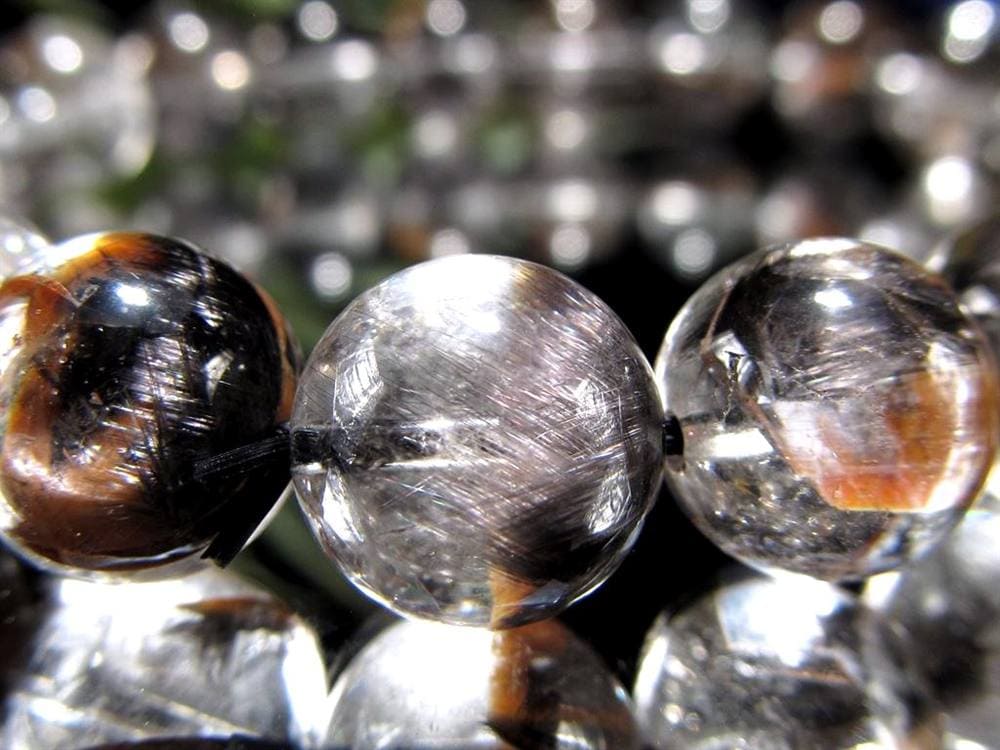 プラチナルチルクォーツ ブレスレット プラチナルチル ルチルレイテッドクォーツ ブルッカイト