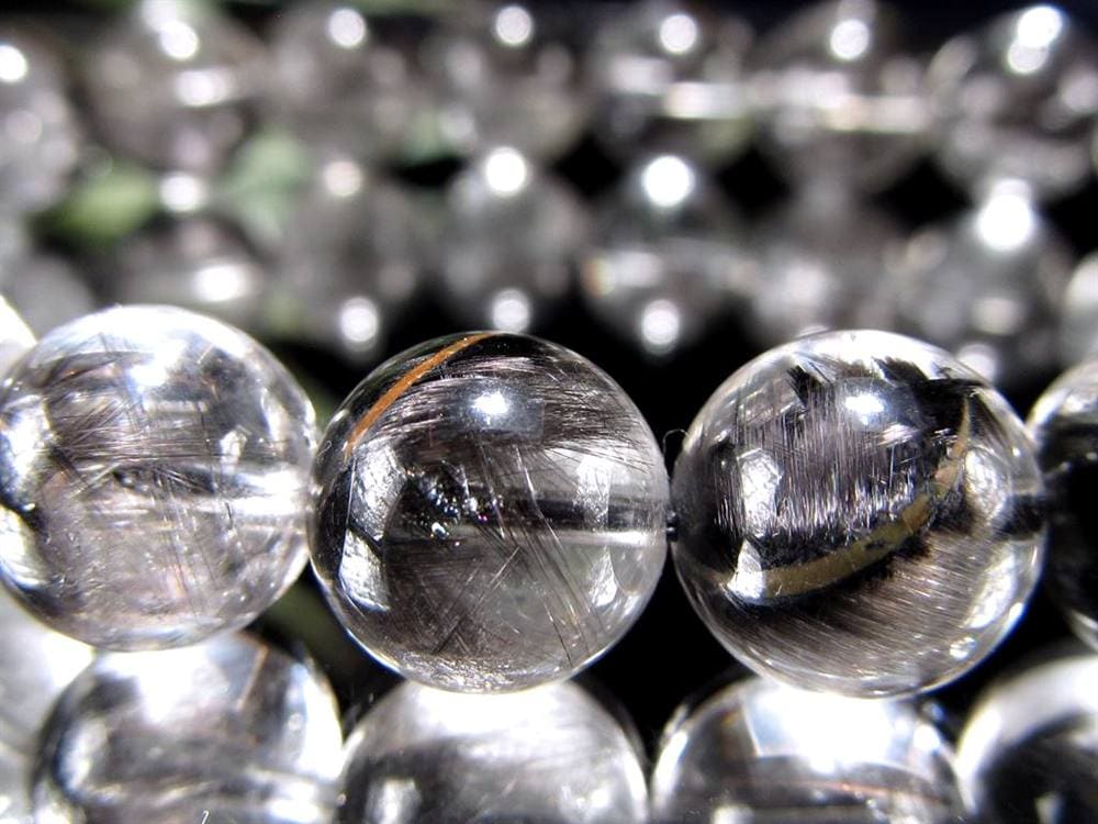 プラチナルチルクォーツ ブレスレット プラチナルチル ルチルレイテッドクォーツ ブルッカイト