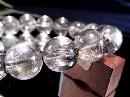 プラチナルチルクォーツ ブレスレット プラチナルチル ルチルレイテッドクォーツ ブルッカイト