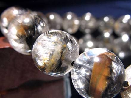 プラチナルチルクォーツ ブレスレット プラチナルチル ルチルレイテッドクォーツ ブルッカイト