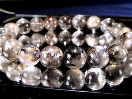 プラチナルチルクォーツ ブレスレット プラチナルチル ルチルレイテッドクォーツ ブルッカイト