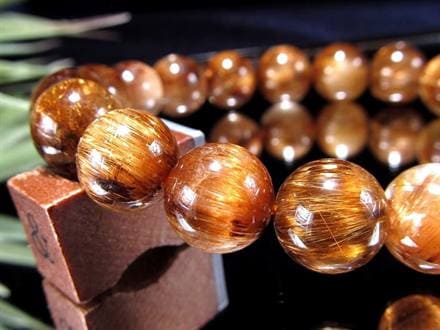 アンティークゴールドルチルクォーツ タイガールチルクォーツ ブレスレット ブラジル産