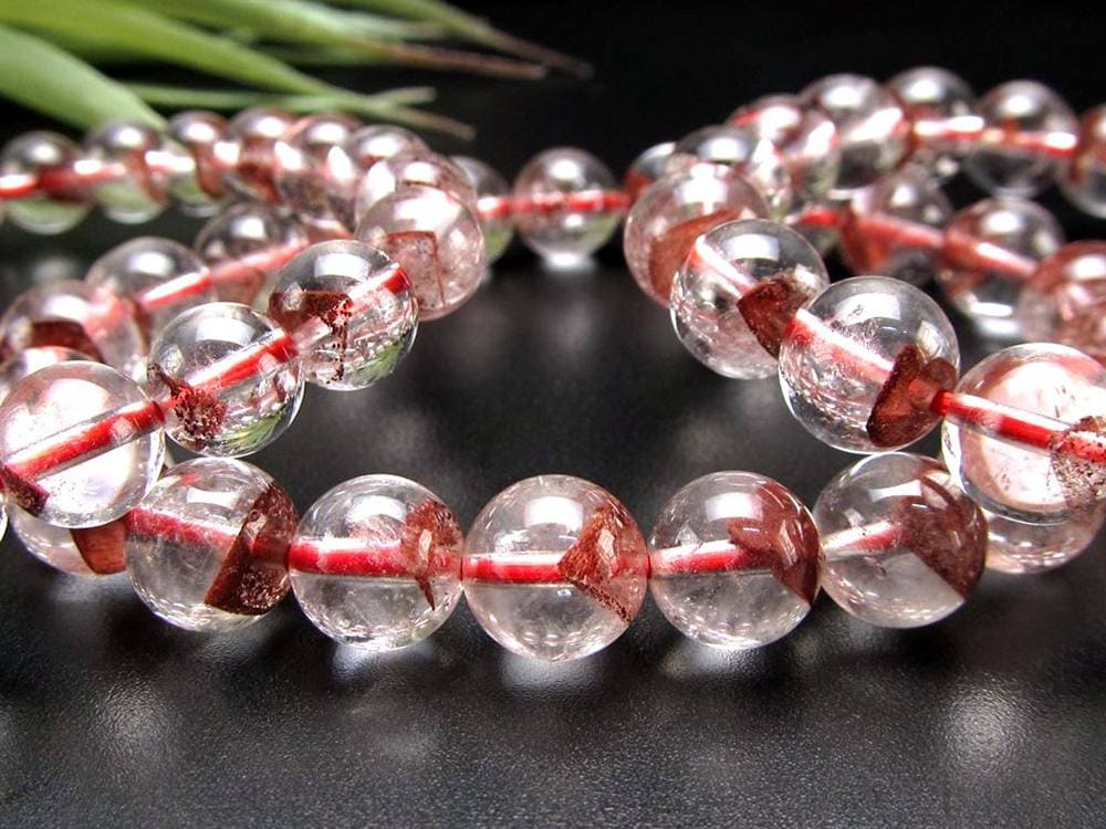 ファントムクォーツ 幻影水晶 ブレスレット レッドファントム 赤富士