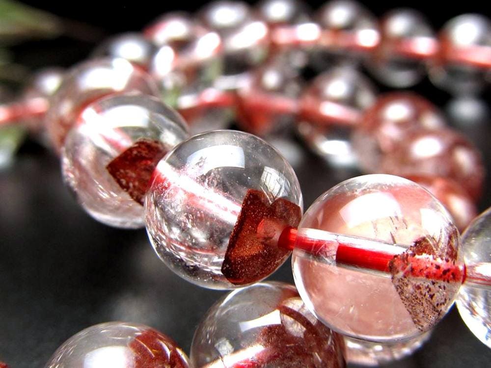 ファントムクォーツ 幻影水晶 ブレスレット レッドファントム 赤富士