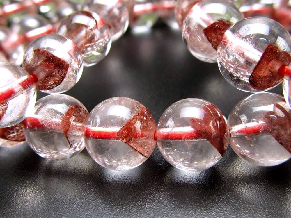 ファントムクォーツ 幻影水晶 ブレスレット レッドファントム 赤富士