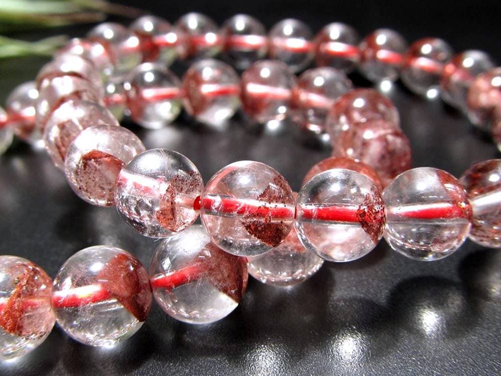 ファントムクォーツ 幻影水晶 ブレスレット レッドファントム 赤富士