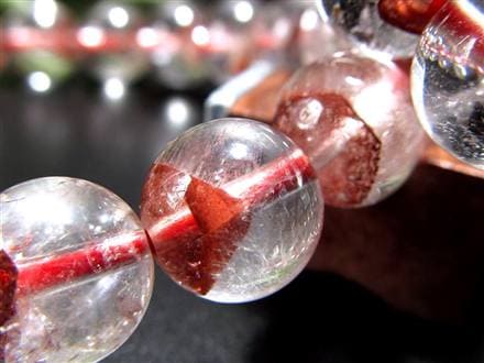 ファントムクォーツ 幻影水晶 ブレスレット レッドファントム 赤富士