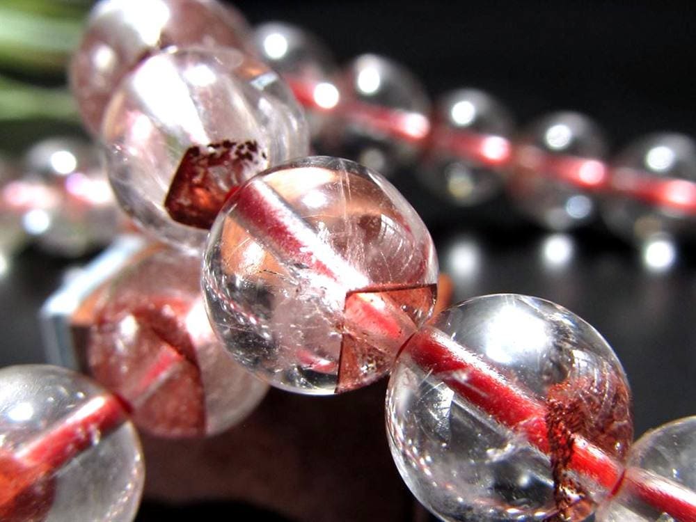 ファントムクォーツ 幻影水晶 ブレスレット レッドファントム 赤富士