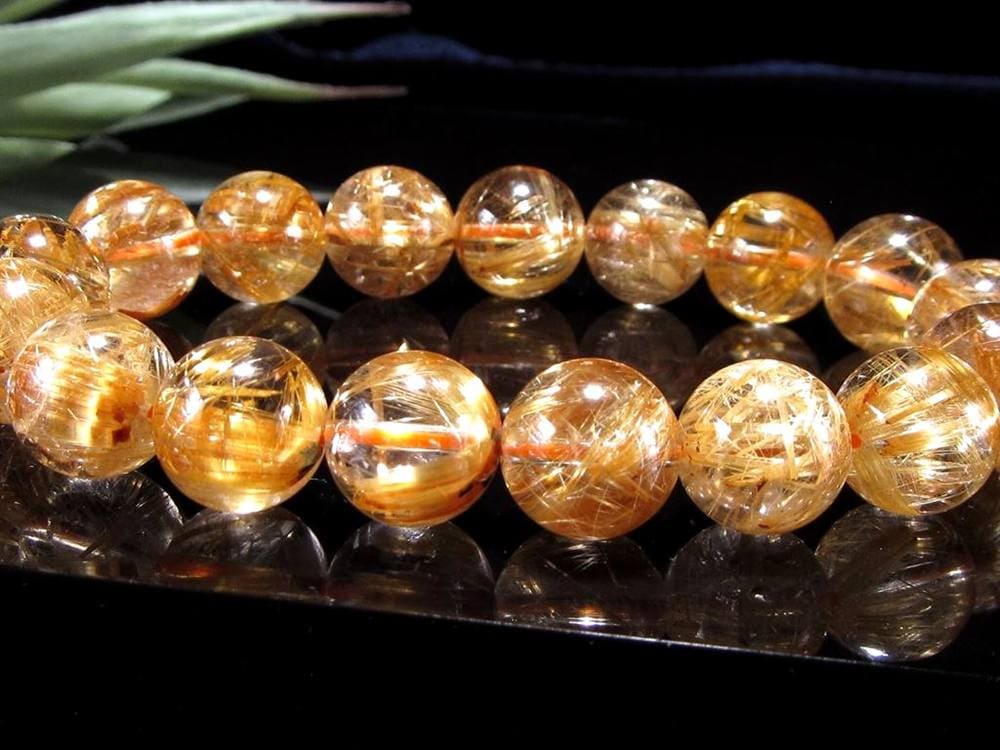 ゴールドルチル ブレスレット タイチン 金針水晶 天然石