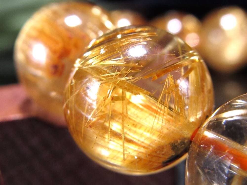 ゴールドルチル ブレスレット タイチン 金針水晶 天然石