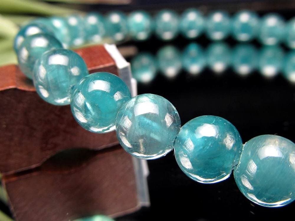 グランディディエライト ブレスレット ディープ ブルーグリーン マダガスカル産