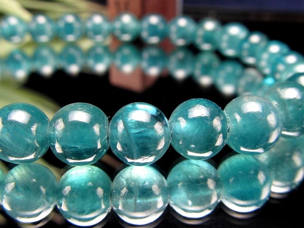 グランディディエライト ブレスレット ディープ ブルーグリーン マダガスカル産