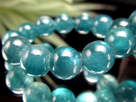 グランディディエライト ブレスレット ディープ ブルーグリーン マダガスカル産