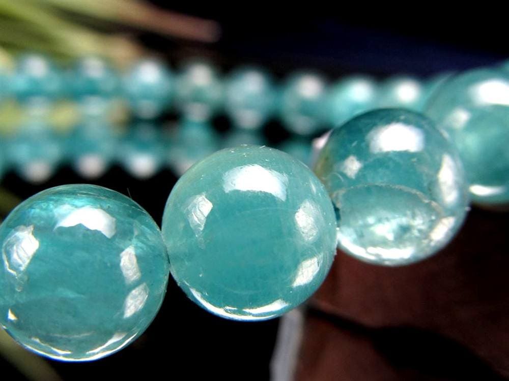 グランディディエライト ブレスレット ディープ ブルーグリーン マダガスカル産