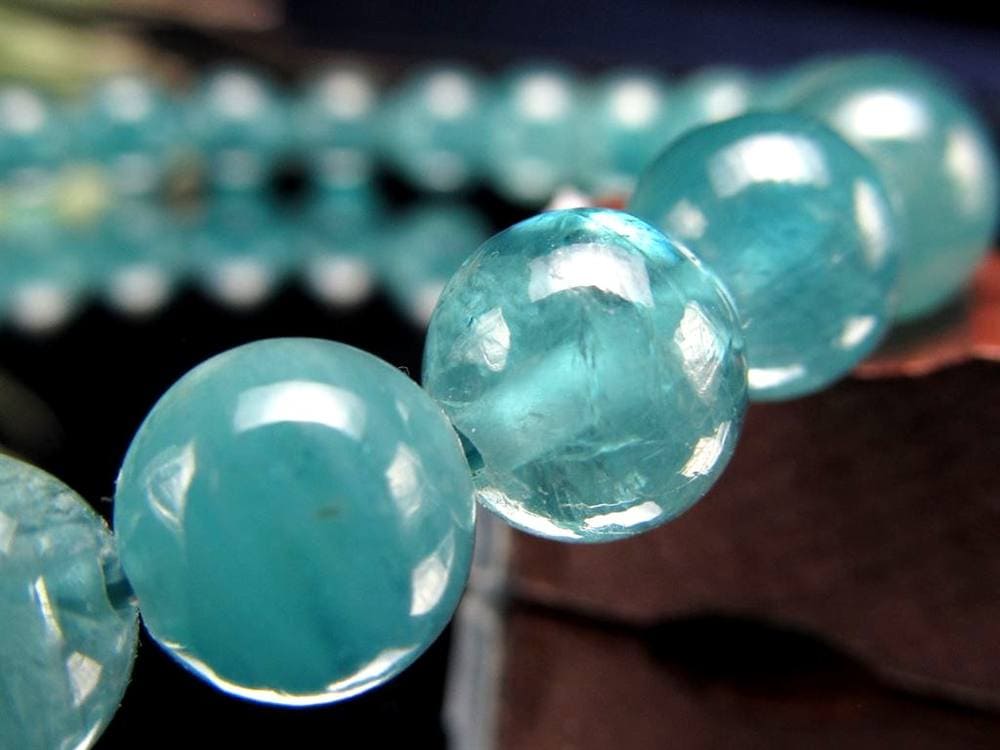 グランディディエライト ブレスレット ディープ ブルーグリーン マダガスカル産