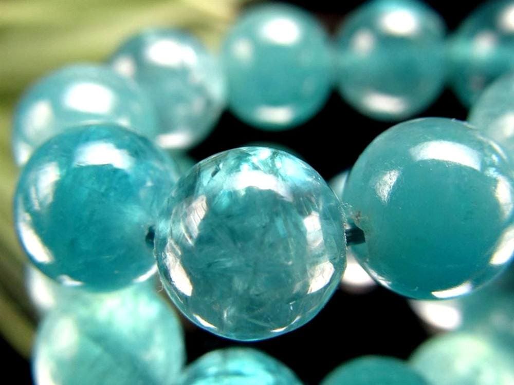 グランディディエライト ブレスレット ディープ ブルーグリーン マダガスカル産