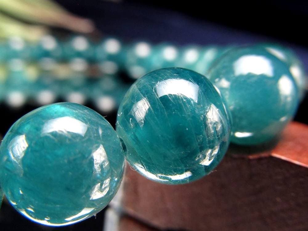 グランディディエライト ブレスレット ディープ ブルーグリーン マダガスカル産