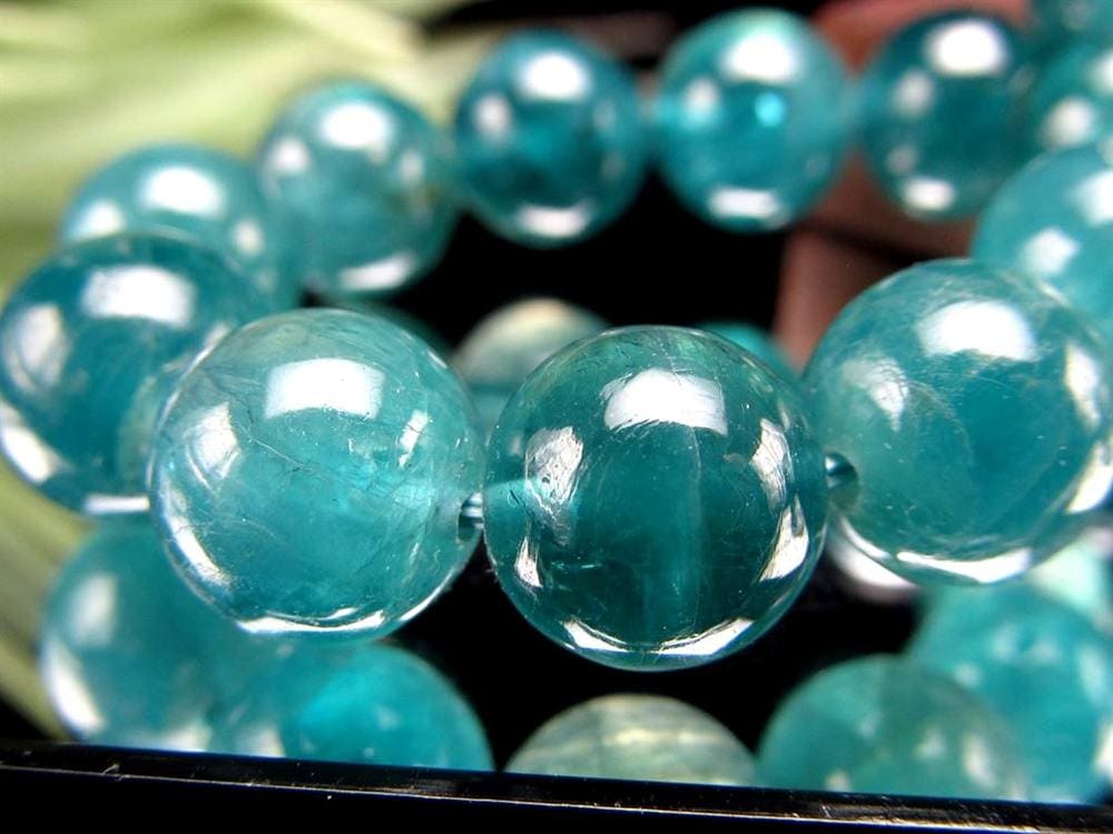 グランディディエライト ブレスレット ディープ ブルーグリーン マダガスカル産