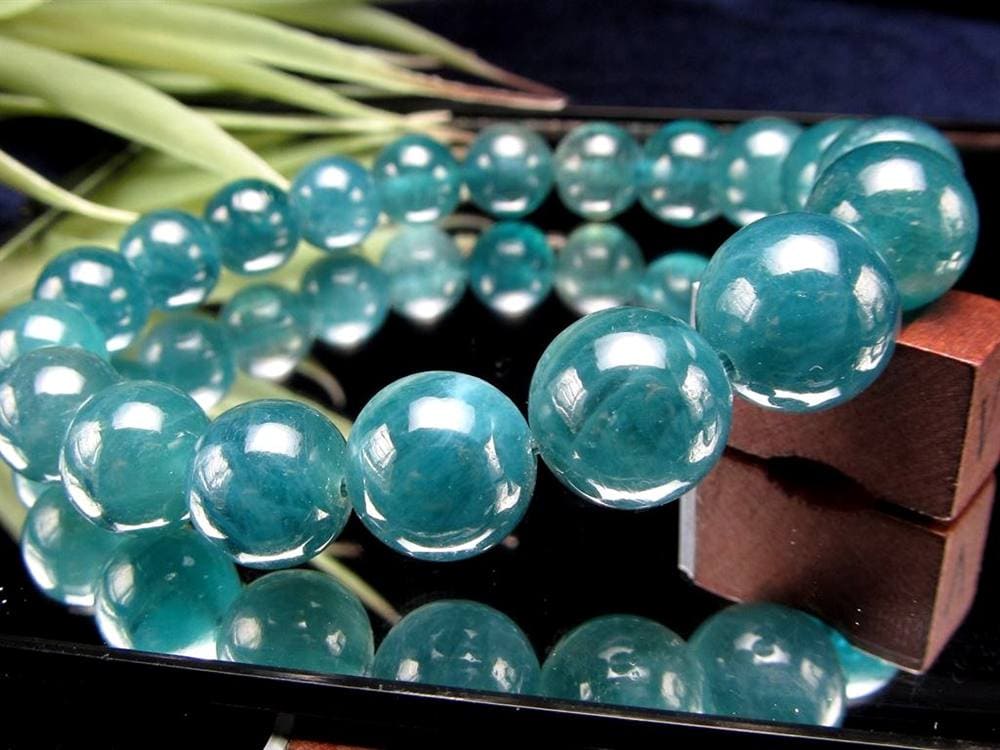 グランディディエライト ブレスレット ディープ ブルーグリーン マダガスカル産