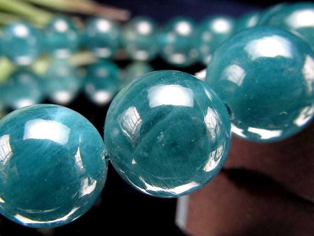 グランディディエライト ブレスレット ディープ ブルーグリーン マダガスカル産