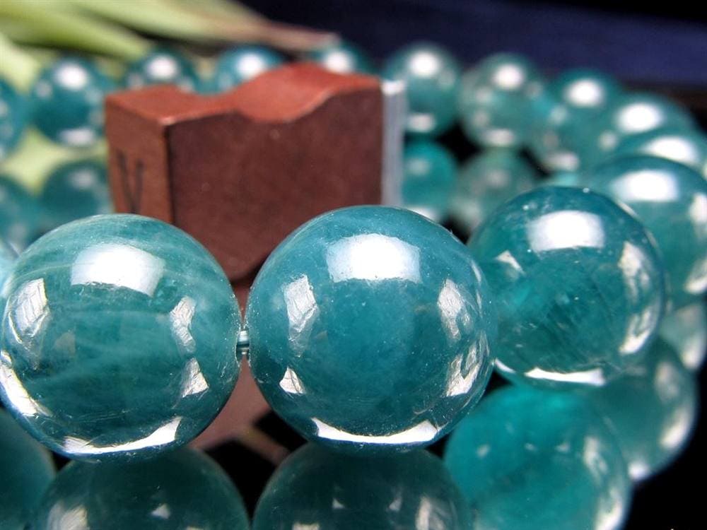 グランディディエライト ブレスレット ディープ ブルーグリーン マダガスカル産